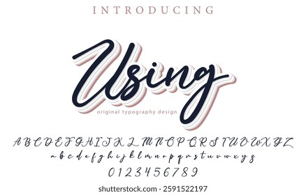 Using Font Stylish brush painted an uppercase vector letters, alphabet, typeface