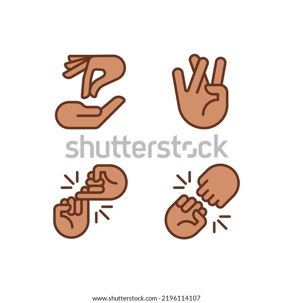 Using Gestures Communication Pixel Perfect Rgb Stock Vector (Royalty ...