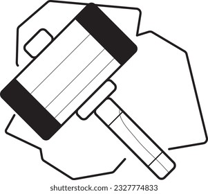 using a hammer ,business concepts for the construction sector that feature flat designs and line art icons.