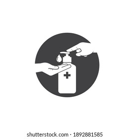 using hand sanitizer icon vector illustration design template web