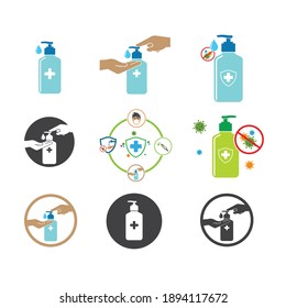 using hand sanitizer icon vector illustration design template web