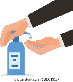 Using hand sanitizer washing hand, Hand sanitizer vector