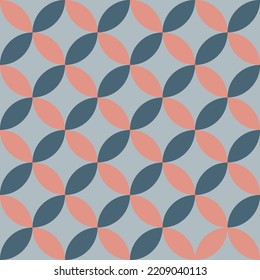 Using highlands-colored shade that composed of pink, grey and green to create geometric vector illustration of abstract seamless pattern for using as a wallpaper background.