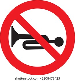 Using the horn prohibited traffic icon