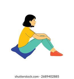 Using laptop or phone while waiting at airport illustration