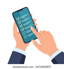 Using a mobile device to complete a digital checklist and task management application for efficient workflow tracking