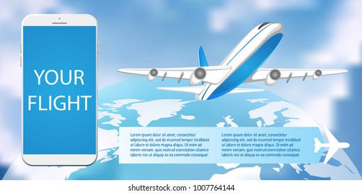 Using modern smartphone for booking flight