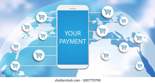 Using modern smartphone for online shopping