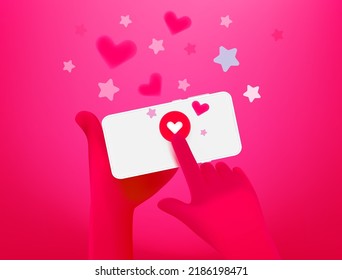 Usando un smartphone moderno para las redes sociales. 3.ᵉʳ vector