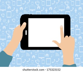 Using Online Services Concept Flat Vector Illustration