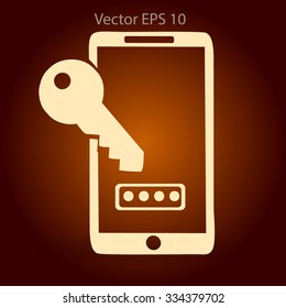 Using a password to prevent unauthorized access vector icon