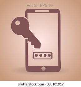 Using a password to prevent unauthorized access vector icon
