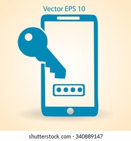 Using a password to prevent unauthorized access vector icon