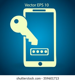 Using a password to prevent unauthorized access vector icon