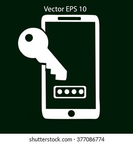Using a password to prevent unauthorized access vector icon