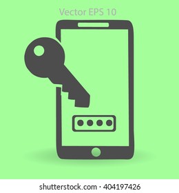 Using a password to prevent unauthorized access vector icon