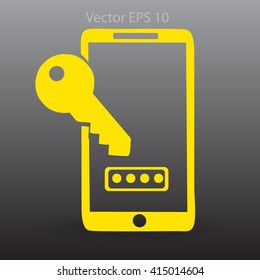 Using a password to prevent unauthorized access vector icon