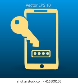 Using a password to prevent unauthorized access vector icon