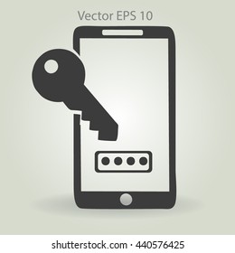 Using a password to prevent unauthorized access vector icon