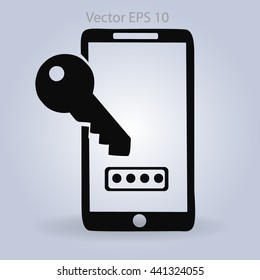 Using a password to prevent unauthorized access vector icon