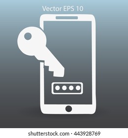 Using a password to prevent unauthorized access vector icon