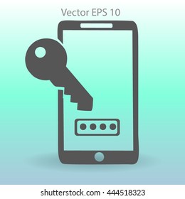Using a password to prevent unauthorized access vector icon