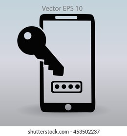 Using a password to prevent unauthorized access vector icon