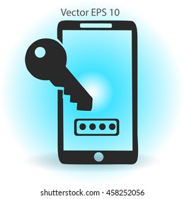 Using a password to prevent unauthorized access vector icon