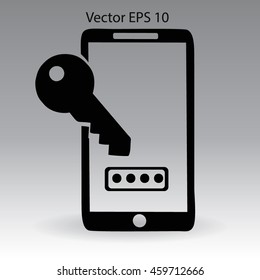 Using a password to prevent unauthorized access vector icon