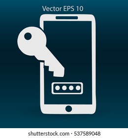 Using a password to prevent unauthorized access vector icon
