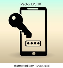 Using a password to prevent unauthorized access vector icon