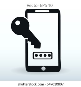 Using a password to prevent unauthorized access vector icon