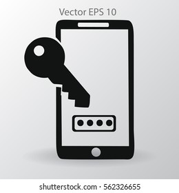 Using a password to prevent unauthorized access vector icon