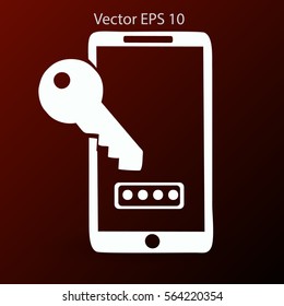 Using a password to prevent unauthorized access vector icon