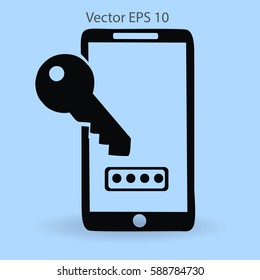 Using a password to prevent unauthorized access vector icon