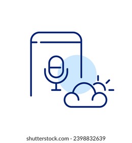 Using personal voice assistant to get weather forecast. Pixel perfect icon