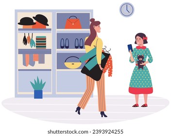 Using phone. Vector illustration. The display on smartphones provides visual interface for users People engage with media content through their devices Messengers on smartphones allow for instant