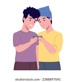 uso del diseño de ilustración para hombres de smartphone