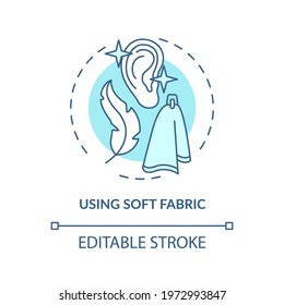Using soft fabric concept icon. Ear hygiene method idea thin line illustration. Lessening irritation and inflammation. Gently sweeping. Vector isolated outline RGB color drawing. Editable stroke
