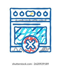 using stove prohibition for children doodle icon sketch vector. using stove prohibition for children sign. isolated symbol illustration