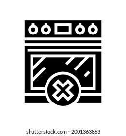 using stove prohibition for children glyph icon vector. using stove prohibition for children sign. isolated contour symbol black illustration