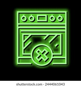 using stove prohibition for children neon light sign vector. using stove prohibition for children illustration