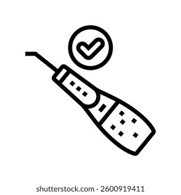 using water flosser oral care line icon vector. using water flosser oral care sign. isolated contour symbol black illustration