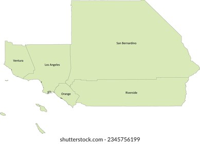 US-Los Angeles-Long Beach, CA Combined Statistical Area (CSA) with counties