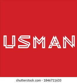 Usman Name Text Stylish Font Black Stock Vector Royalty Free 1846711633