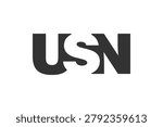 USN logo design. Initial letter U S N bold font style for tech startups, consulting, corporate branding. Creative company name, headlines typography identity, trendy logotype. Vector illustration.