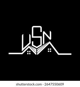 USN Real State logo design, USN logotipo simples e moderno. USN design de alfabeto luxuoso  