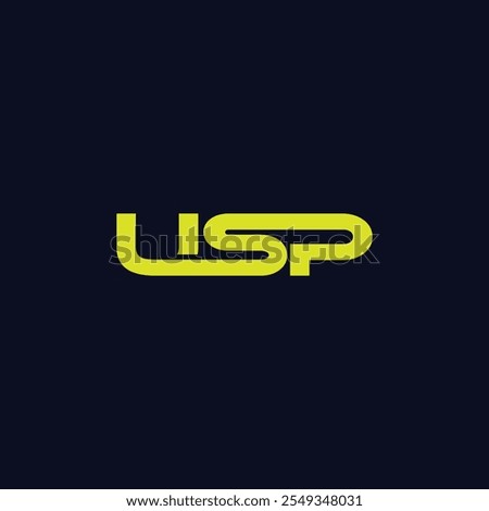 USP lettering logo design with modern bold font.