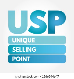 USP - Unique Selling Point acronym, business concept background
