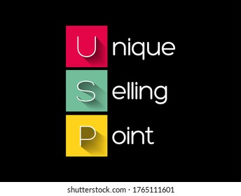 USP - Unique Selling Point acronym, business concept background